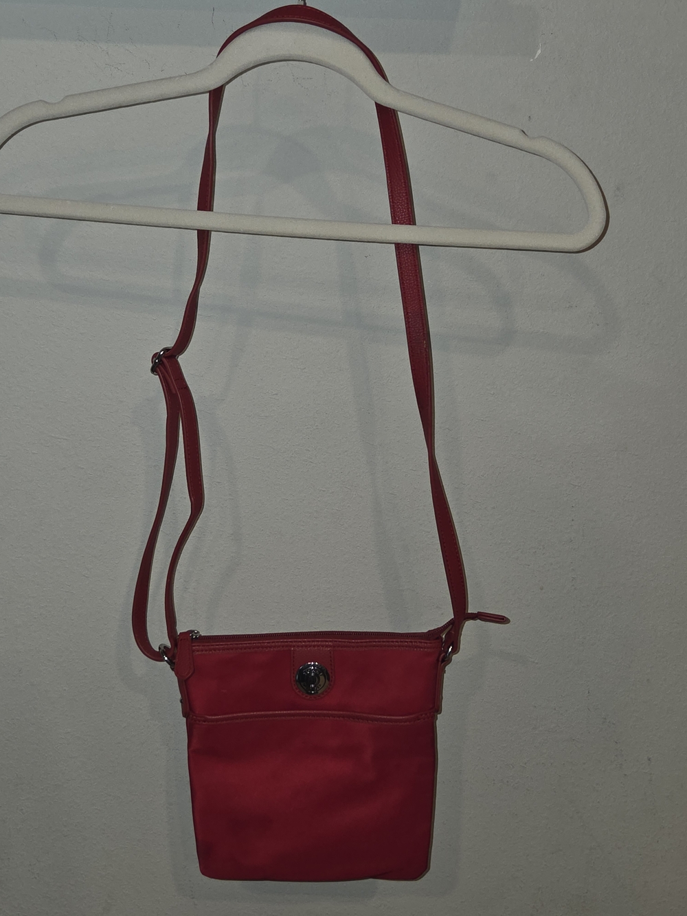 Tommy Hilfiger Red Crossbody Bag with Turn-Lock Accent